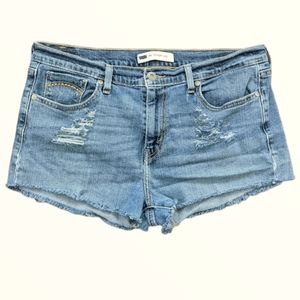 Levi's Distressed High Waisted Cutoff Jean Shorts